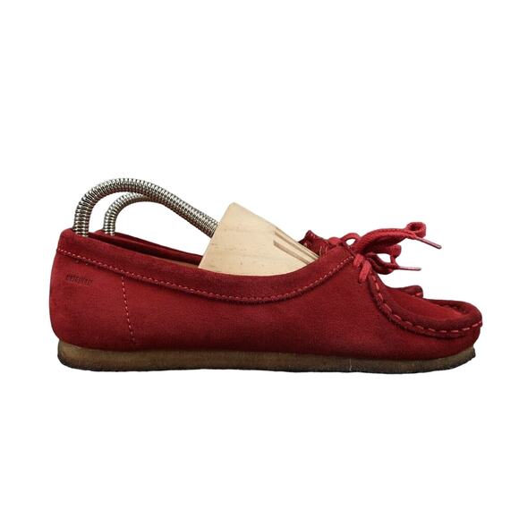 Clarks Shoes Womens 7 Moccasin Loafer Chukka Classic Flat Leather Red Crepe Sole - Picture 14 of 14